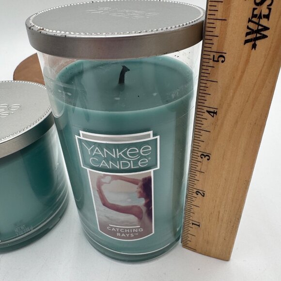 Yankee Candle Catching Rays 7oz Single Wick set of two 2 7oz and 12 oz lit one - Picture 14 of 16